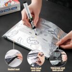 30 large LOPUY reusable Mylar food storage bags, standing upright, filled with various pantry items like beans and rice.