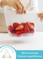 Set of four CuLiDing reusable silicone food storage bags in mixed colors, two snack and two sandwich sizes.