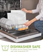 Eight gray reusable freezer bags of various sizes, with secure zipper closures, stacked neatly on a clean surface.
