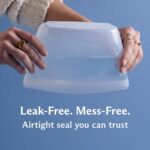 Clear Stasher reusable silicone storage bags in various sizes, including a sandwich bag, snack bag, stand-up mid bag, and a b